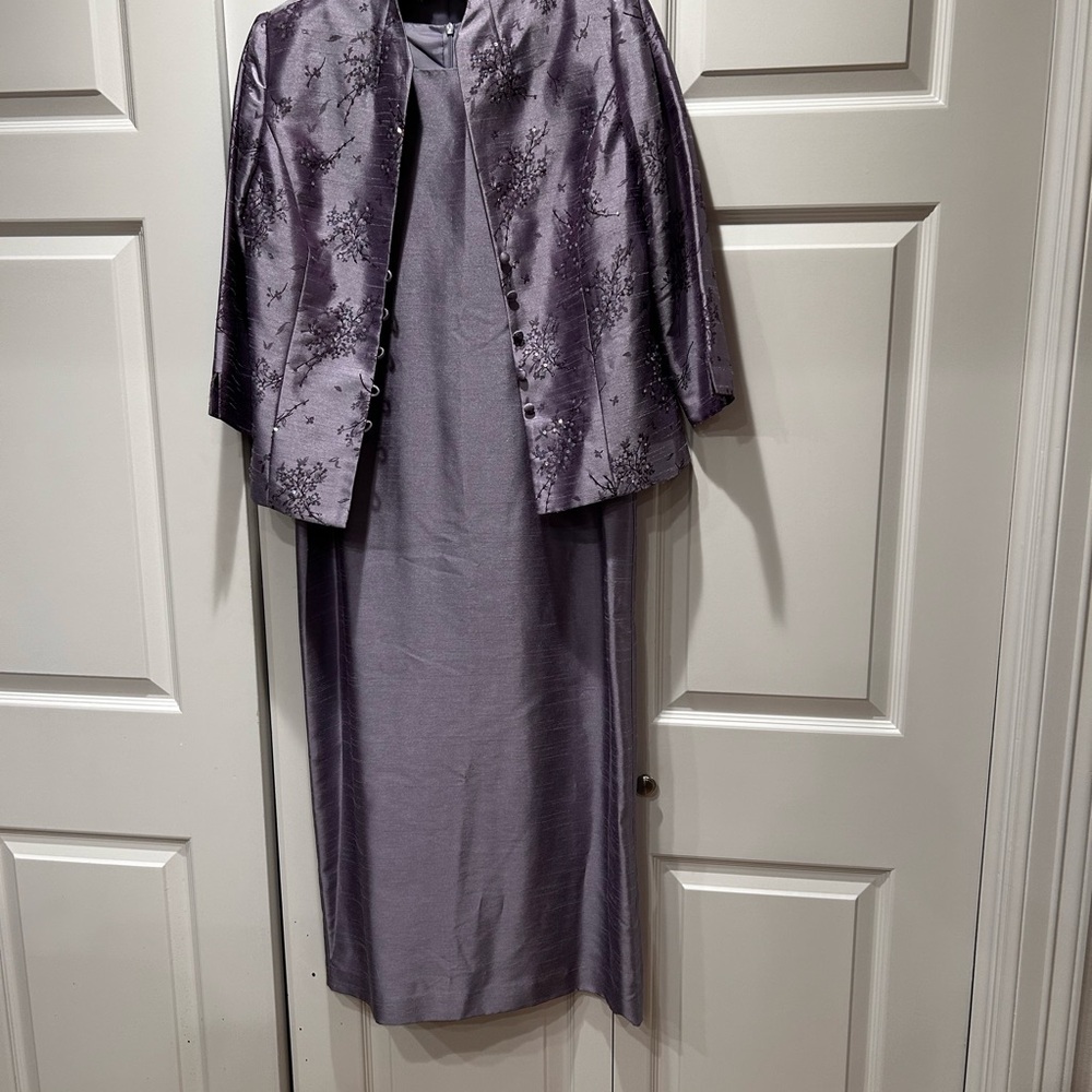 Elegant Purple Dress with Jacket M EUC